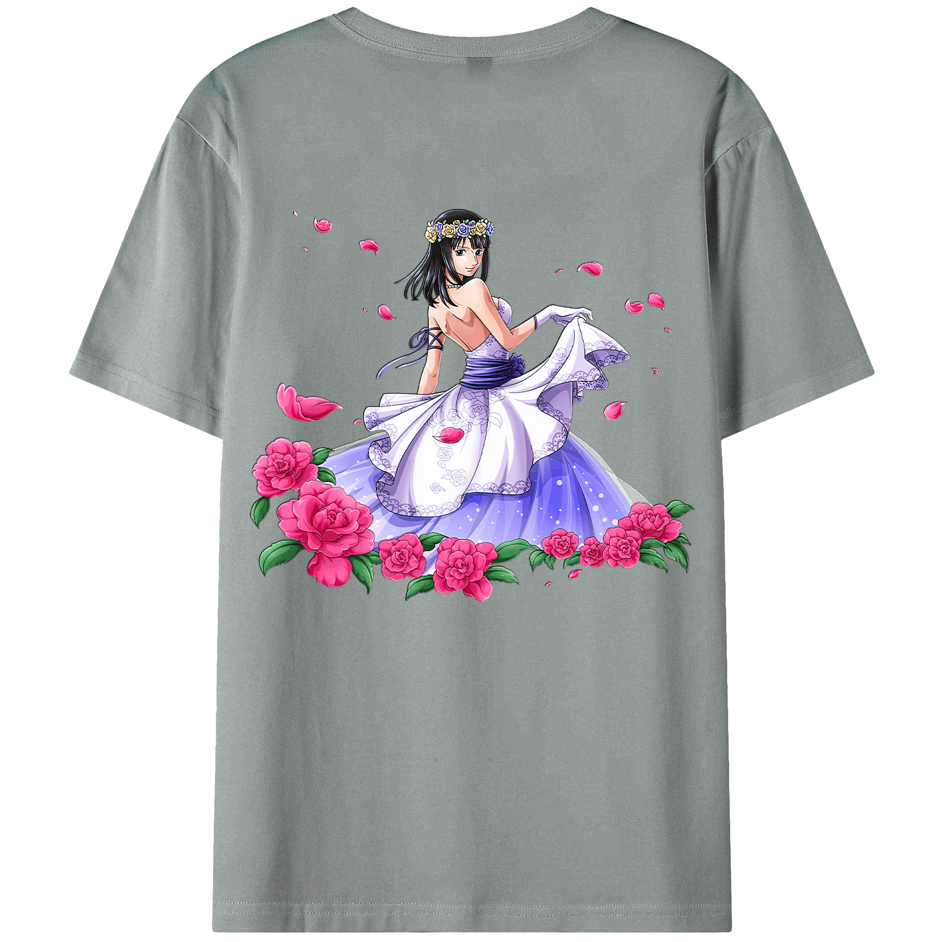 ワンピース ニコ・ロビン ONE PIECE Nico Robin 綿100％ メンズ半袖Tシャツ（バックプリント） 通気性